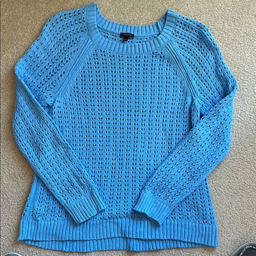 Talbots Open Knit Cotton Sweater